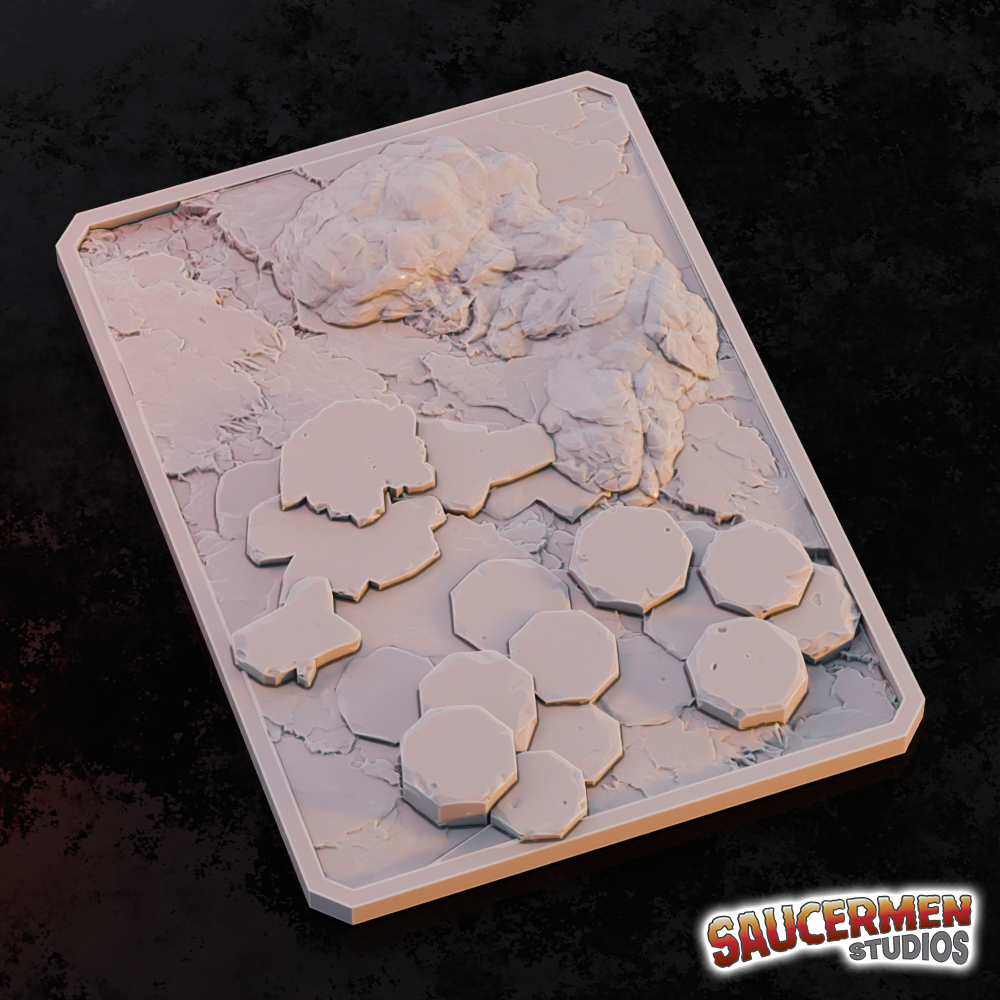 Texture / Practice Palette: Rocks & Stone - Sci-Fi Grimdark Miniatures by Saucermen Studios, Wargame Scale 3D Printed