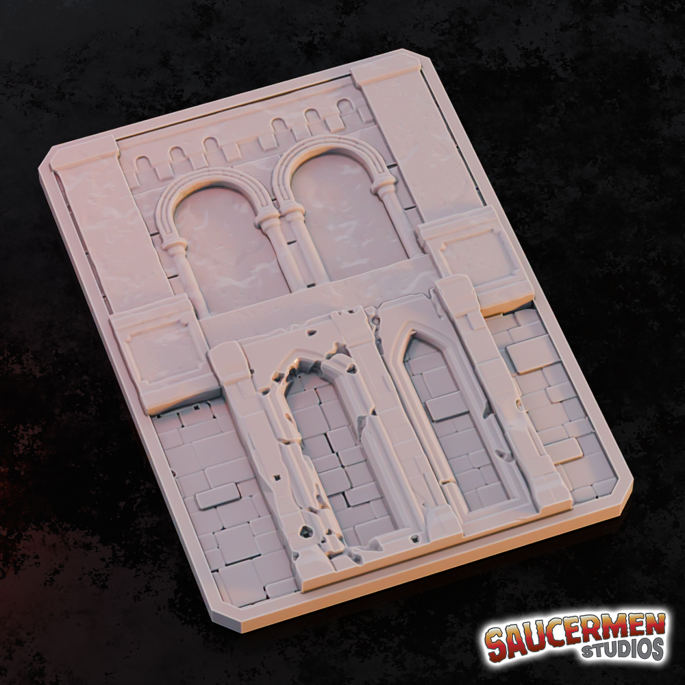 Texture / Practice Palette: Dungeon Walls - Sci-Fi Grimdark Miniatures by Saucermen Studios, Wargame Scale 3D Printed