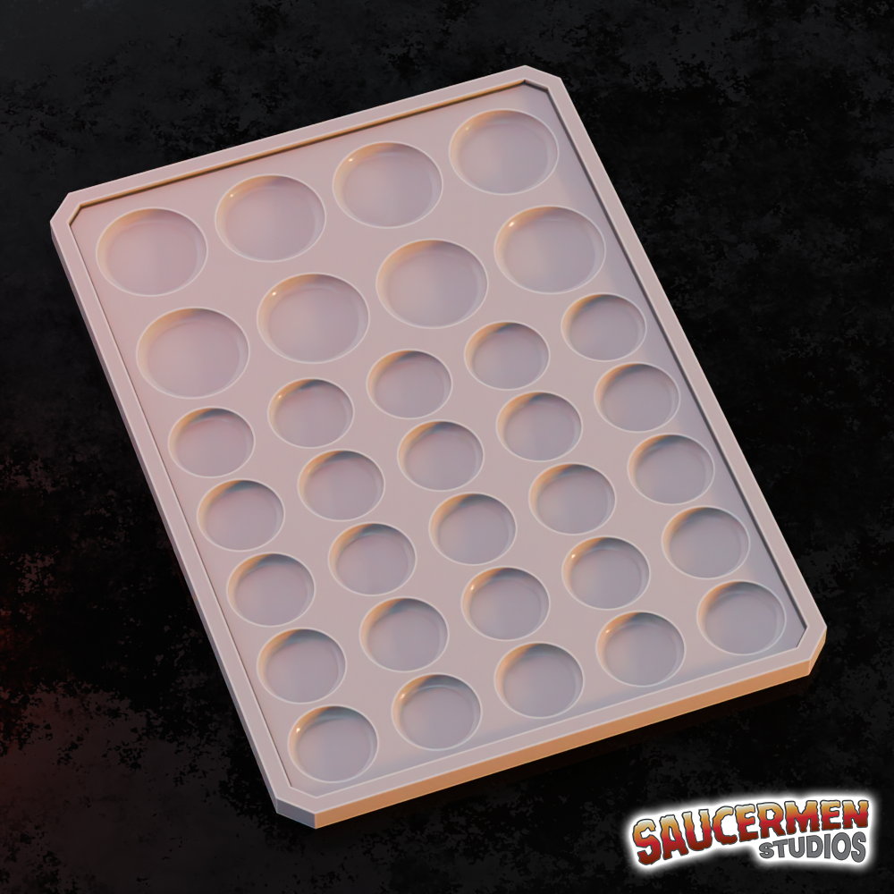 Texture / Practice Palette: Mixing Pallete - Sci-Fi Grimdark Miniatures by Saucermen Studios, Wargame Scale 3D Printed