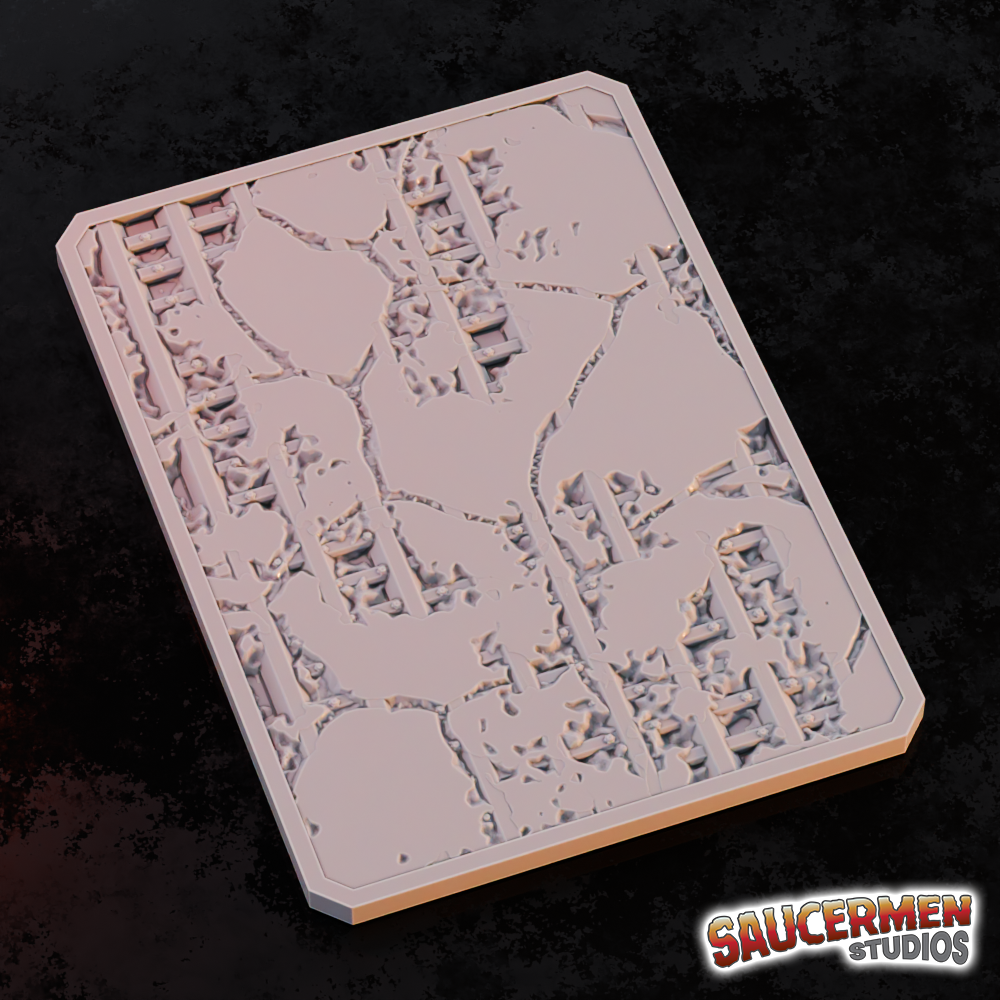 Texture / Practice Palette: Fractured Concrete - Sci-Fi Grimdark Miniatures by Saucermen Studios, Wargame Scale 3D Printed - photo 2
