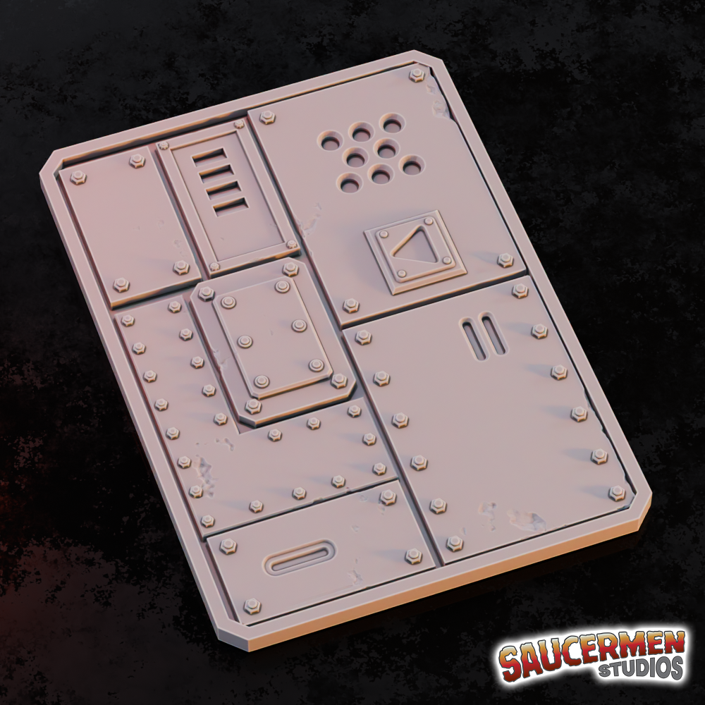 Texture / Practice Palette: Industrial Bulkheads - Sci-Fi Grimdark Miniatures by Saucermen Studios, Wargame Scale 3D Printed