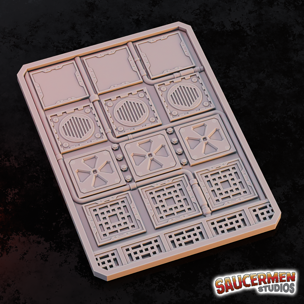 Texture / Practice Palette: Industrial Flooring - Sci-Fi Grimdark Miniatures by Saucermen Studios, Wargame Scale 3D Printed