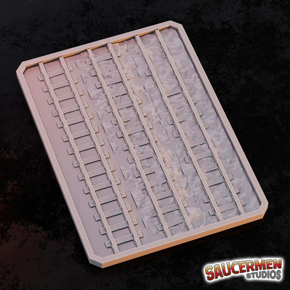 Texture / Practice Palette:  Train Tracks - Sci-Fi Grimdark Miniatures by Saucermen Studios, Wargame Scale 3D Printed
