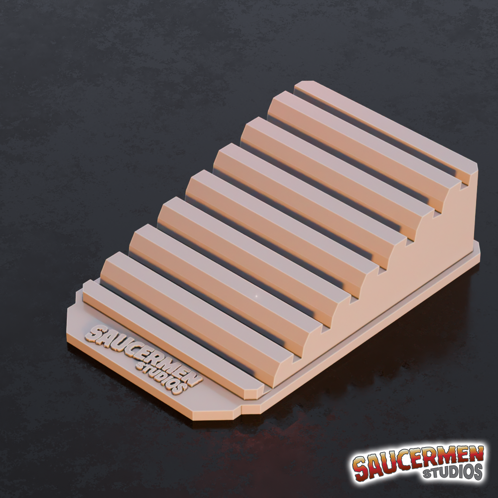 Texture / Practice Palette: Holding Racks with Brush Holders - Sci-Fi Grimdark Miniatures by Saucermen Studios, Wargame Scale 3D Printed - photo 6