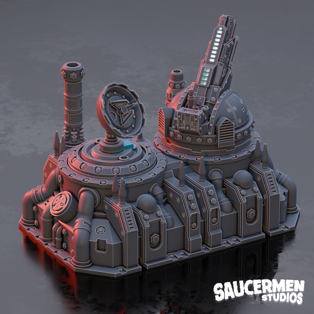 VoidLink Pattern Turret (Integrate your FX) STL - Sci-Fi Grimdark Miniatures by Saucermen Studios, Wargame Scale 3D Printed