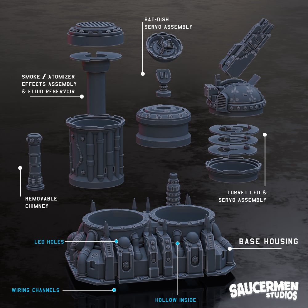 VoidLink Pattern Turret (Integrate your FX) STL - Sci-Fi Grimdark Miniatures by Saucermen Studios, Wargame Scale 3D Printed - photo 3