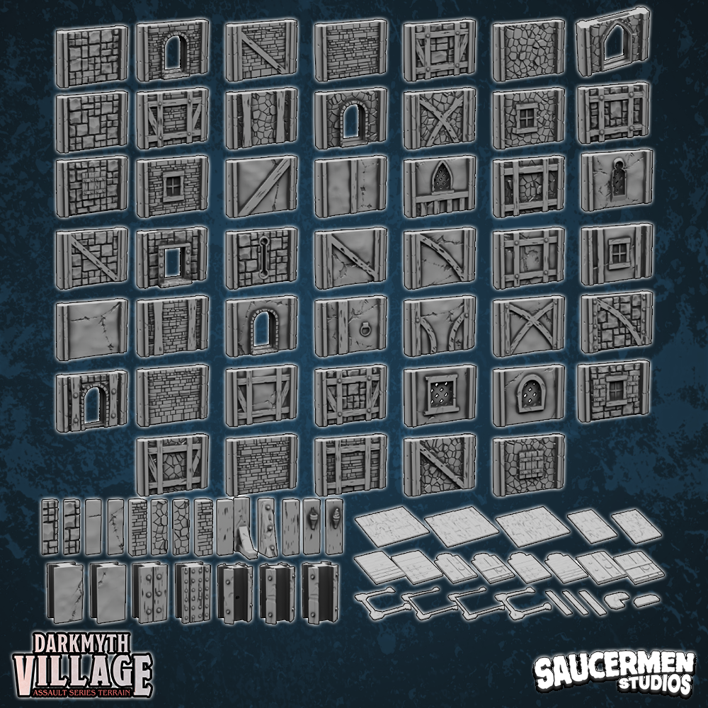 DarkMyth Village - Core Set - Sci-Fi Grimdark Miniatures by Saucermen Studios, Wargame Scale 3D Printed - photo 2