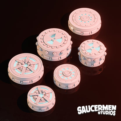 VoidLink Objective Markers – Sci-fi theme with LED Integration - Sci-Fi Grimdark Miniatures by Saucermen Studios, Wargame Scale 3D Printed
