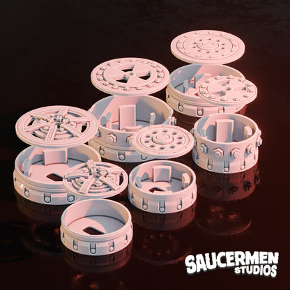 VoidLink Objective Markers – Sci-fi theme with LED Integration - Sci-Fi Grimdark Miniatures by Saucermen Studios, Wargame Scale 3D Printed - photo 2