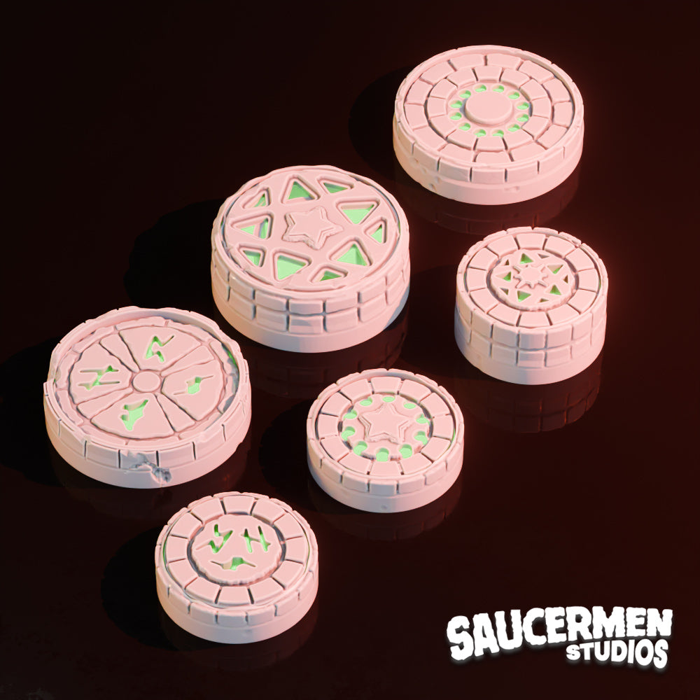 VoidLink Objective Markers – Fantasy theme with LED Integration - Sci-Fi Grimdark Miniatures by Saucermen Studios, Wargame Scale 3D Printed