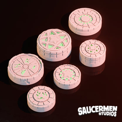 VoidLink Objective Markers – Fantasy theme with LED Integration - Sci-Fi Grimdark Miniatures by Saucermen Studios, Wargame Scale 3D Printed