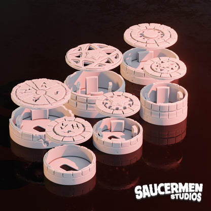 VoidLink Objective Markers – Fantasy theme with LED Integration - Sci-Fi Grimdark Miniatures by Saucermen Studios, Wargame Scale 3D Printed - photo 2