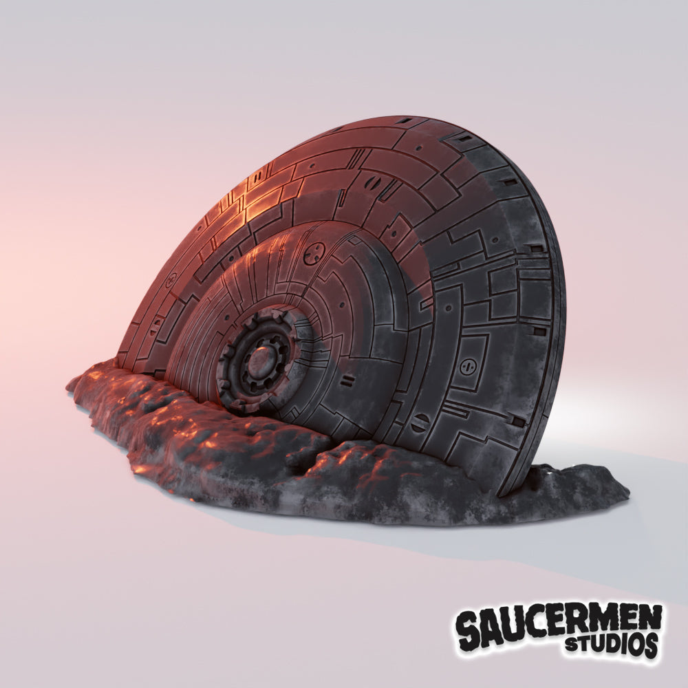 Scatter: Crashed UFO - Sci-Fi Grimdark Miniatures by Saucermen Studios, Wargame Scale 3D Printed