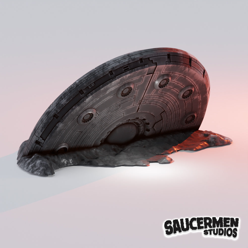 Scatter: Crashed UFO - Sci-Fi Grimdark Miniatures by Saucermen Studios, Wargame Scale 3D Printed - photo 2