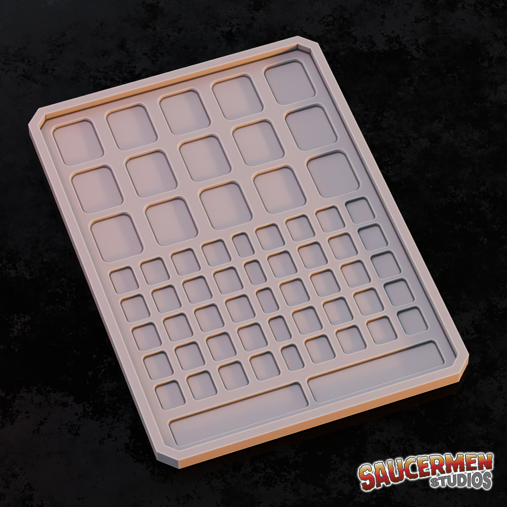 Texture & Practice Palette: Small Trays - Sci-Fi Grimdark Miniatures by Saucermen Studios, Wargame Scale 3D Printed