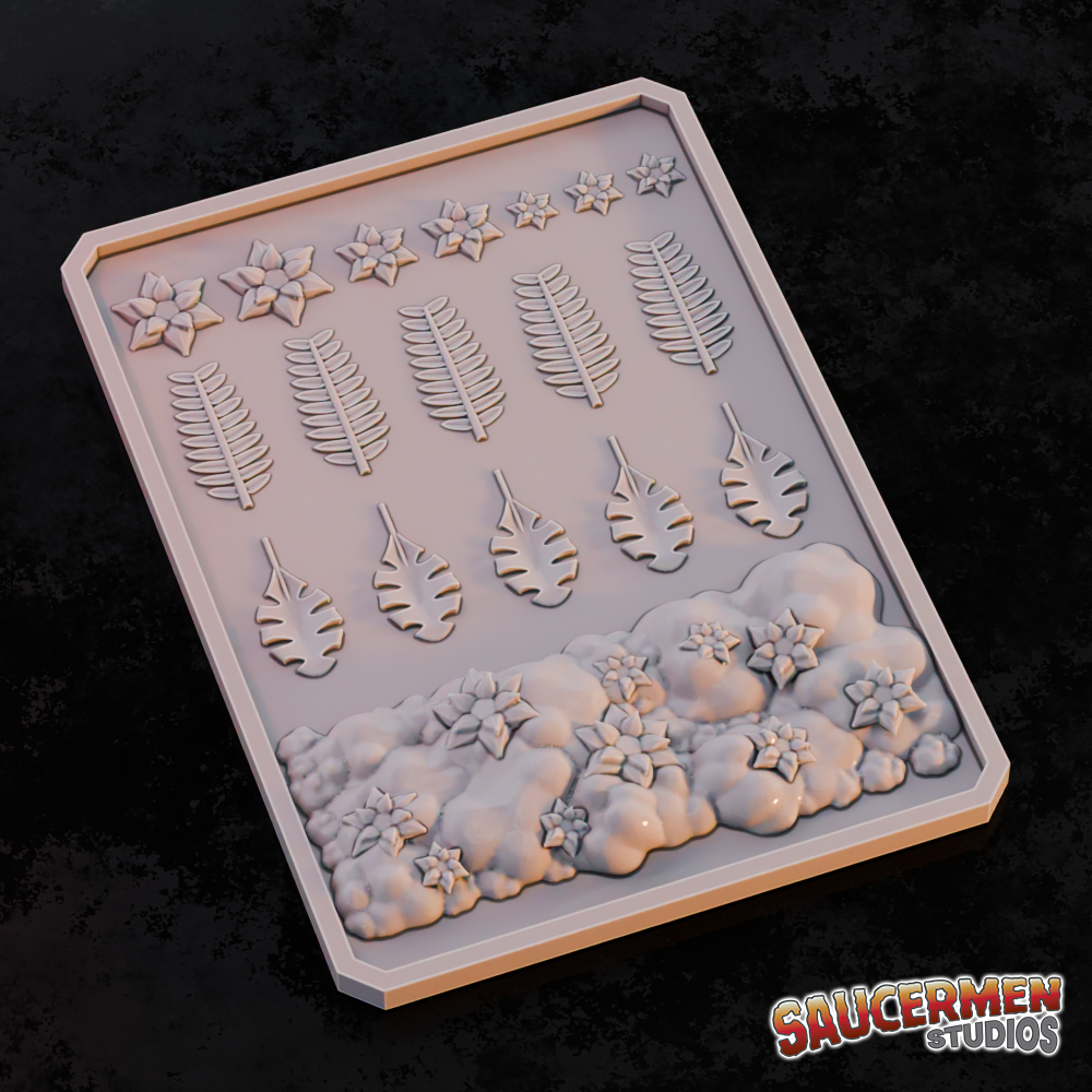 Texture & Practice Palette: Plants & Flowers - Sci-Fi Grimdark Miniatures by Saucermen Studios, Wargame Scale 3D Printed