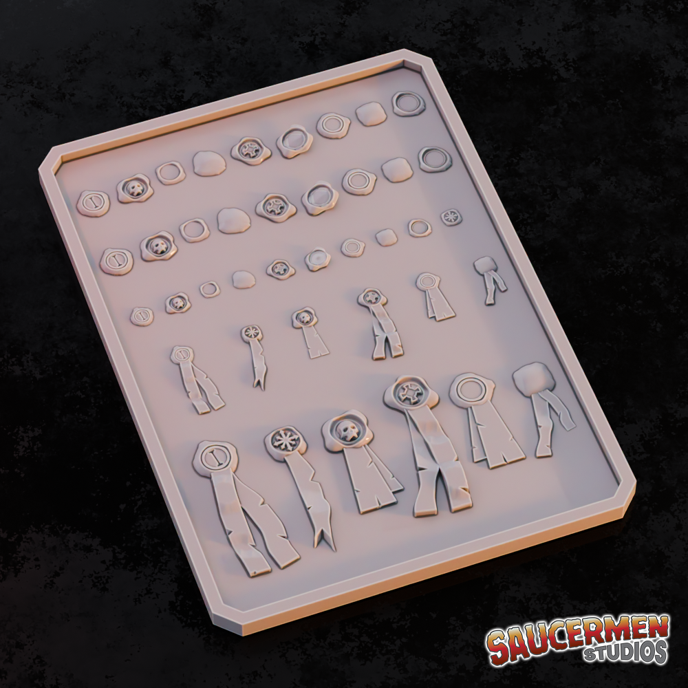 Texture & Practice Palette: Purity Seals - Sci-Fi Grimdark Miniatures by Saucermen Studios, Wargame Scale 3D Printed
