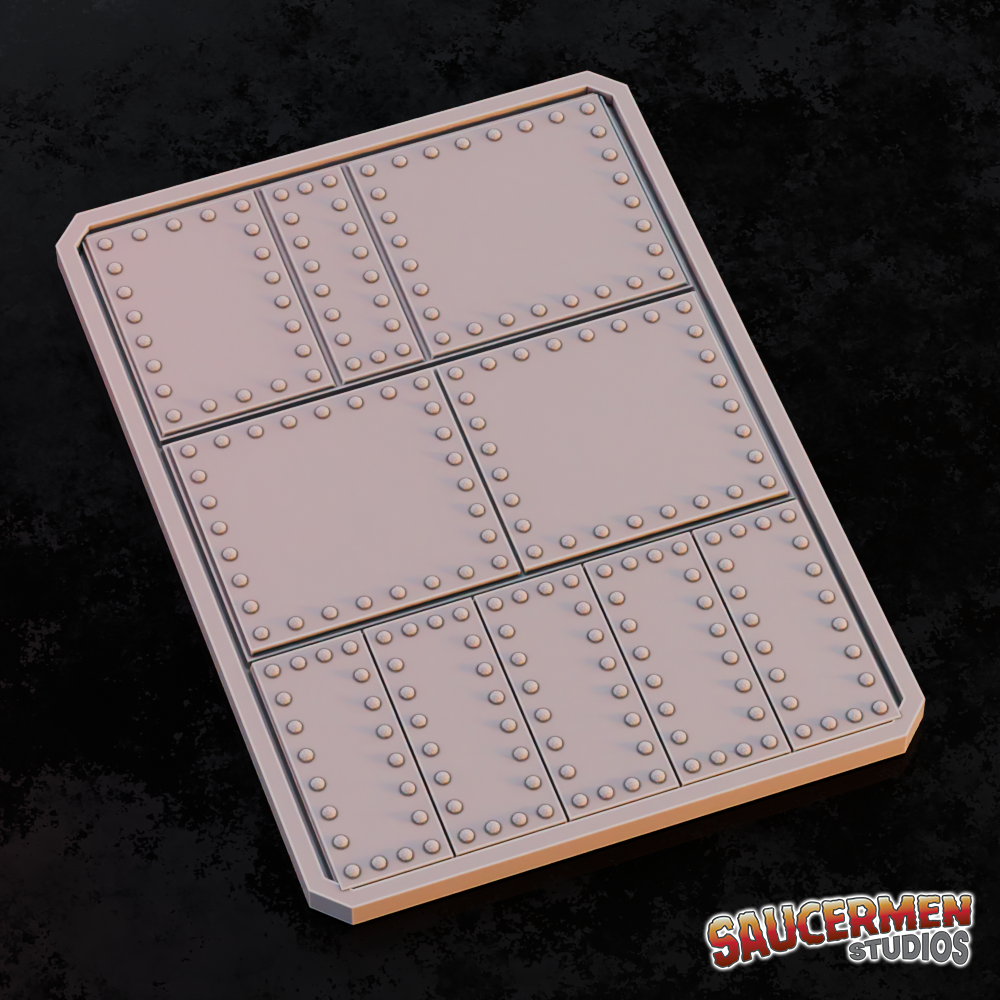 Texture & Practice Palette: Riveted Plates - Sci-Fi Grimdark Miniatures by Saucermen Studios, Wargame Scale 3D Printed