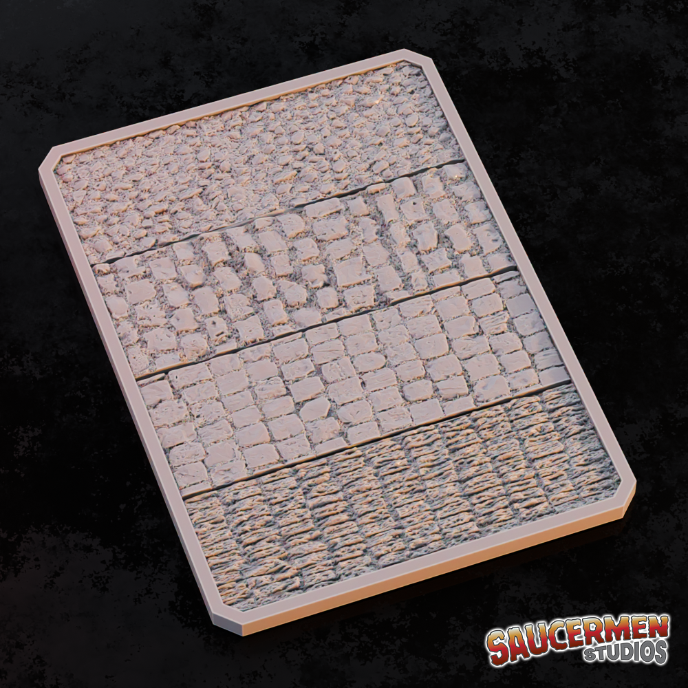 Texture & Practice Palette: Bricks & Cobbles - Sci-Fi Grimdark Miniatures by Saucermen Studios, Wargame Scale 3D Printed