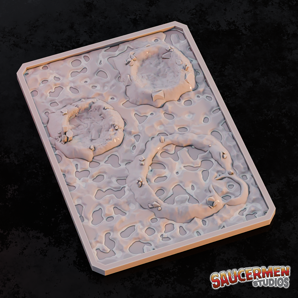 Texture & Practice Palette: Crater Extraction - Sci-Fi Grimdark Miniatures by Saucermen Studios, Wargame Scale 3D Printed