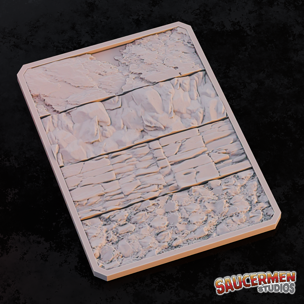 Texture & Practice Palette: Rocky Textures - Sci-Fi Grimdark Miniatures by Saucermen Studios, Wargame Scale 3D Printed