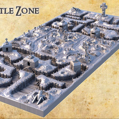 Trench Battle Zone - Tabletop Terrain - Tabletop 3D Printed Terrain by MiniatureLand, Perfect for Wargaming and RPGs