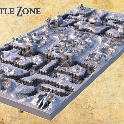 Trench Battle Zone - Tabletop Terrain - Tabletop 3D Printed Terrain by MiniatureLand, Perfect for Wargaming and RPGs
