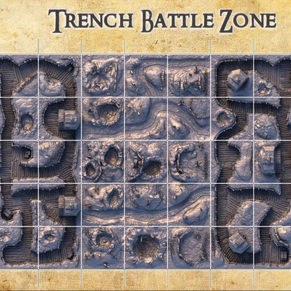 Trench Battle Zone - Tabletop Terrain - Tabletop 3D Printed Terrain by MiniatureLand, Perfect for Wargaming and RPGs