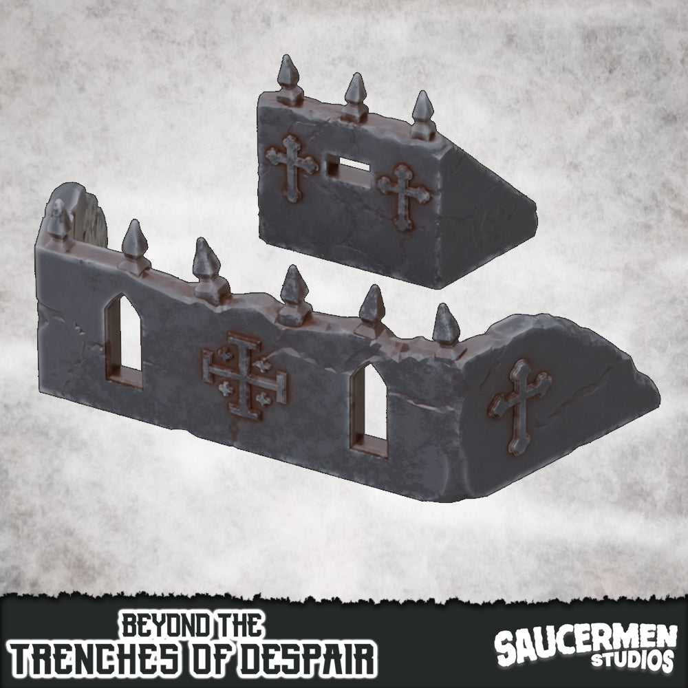 Beyond the Trenches of Despair: Concrete Defences - Sci-Fi Grimdark Miniatures by Saucermen Studios, Wargame Scale 3D Printed