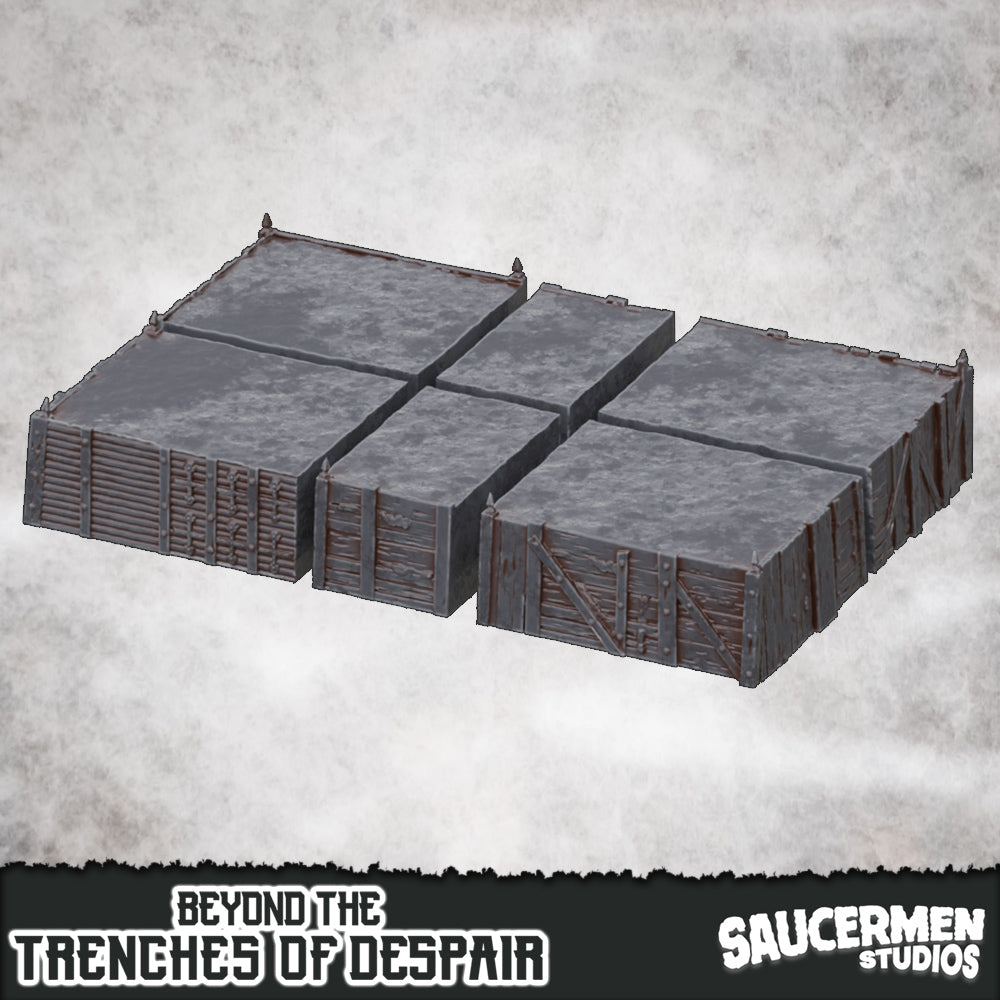Beyond the Trenches of Despair: Trenches - Large Segmented - Sci-Fi Grimdark Miniatures by Saucermen Studios, Wargame Scale 3D Printed