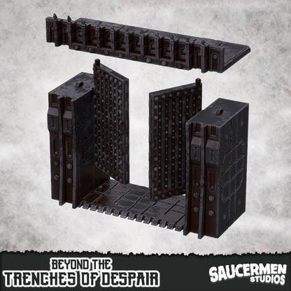 Beyond the Trenches of Despair: Great Wall - Gates - Sci-Fi Grimdark Miniatures by Saucermen Studios, Wargame Scale 3D Printed - photo 2
