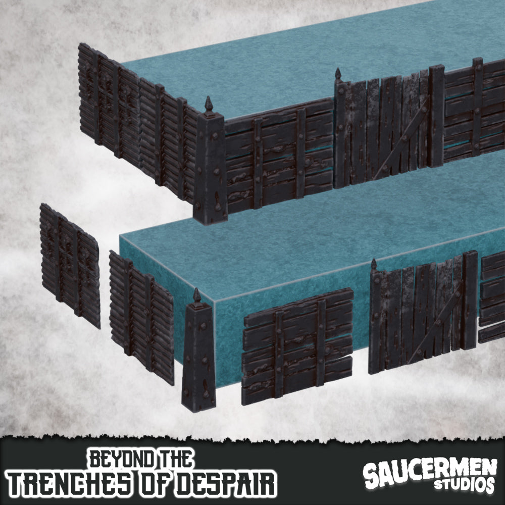 Beyond the Trenches of Despair: Trench Walls (Self-Assembly) - Sci-Fi Grimdark Miniatures by Saucermen Studios, Wargame Scale 3D Printed - photo 2