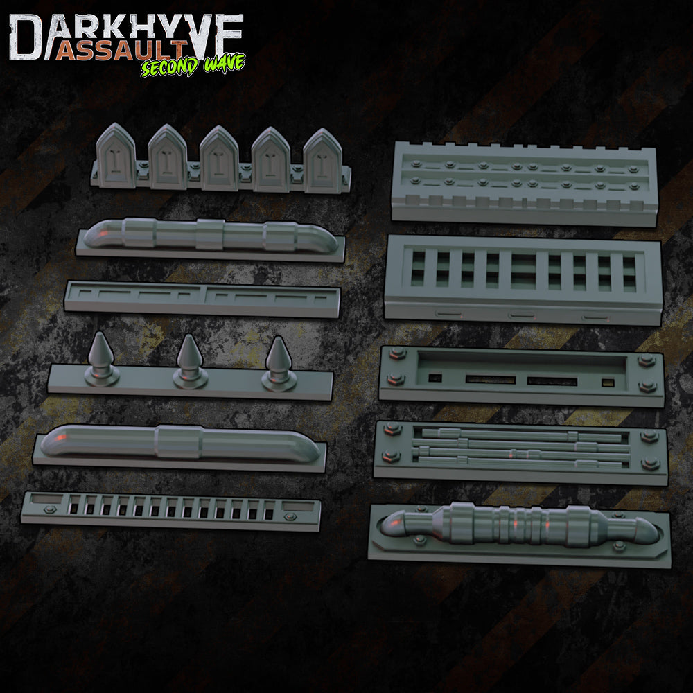 DarkHyve Assault: Second Wave - Crossbeams - Sci-Fi Grimdark Miniatures by Saucermen Studios, Wargame Scale 3D Printed