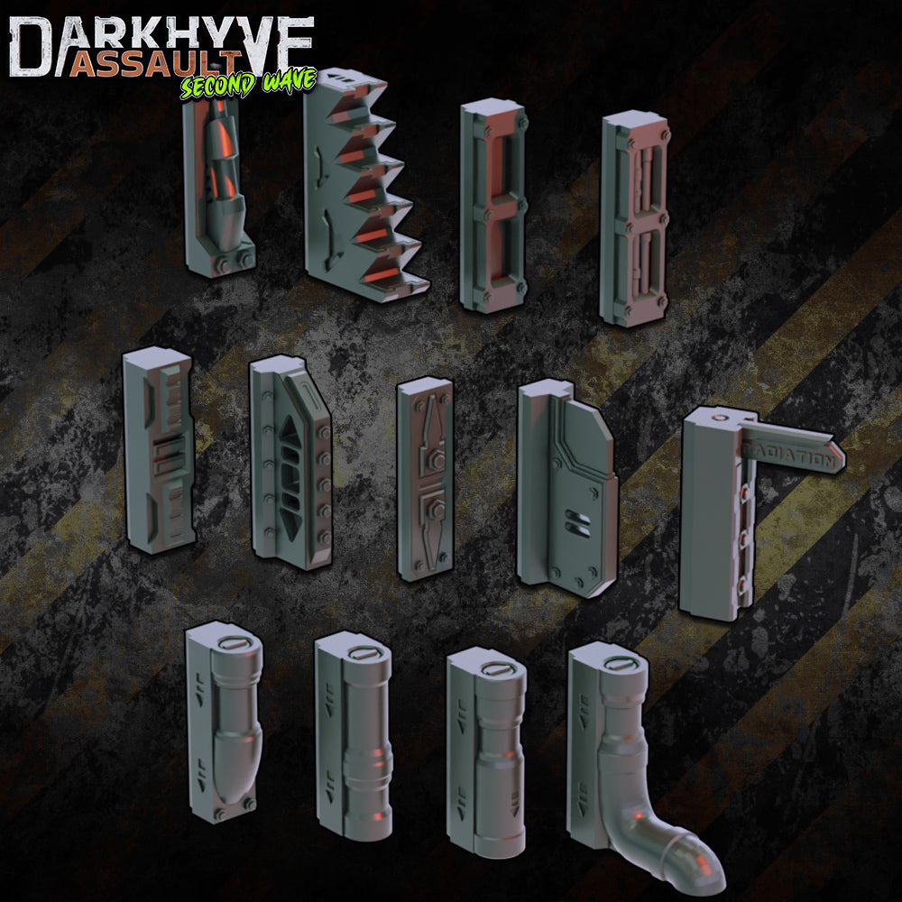 DarkHyve Assault: Second Wave - Junction Inserts - Sci-Fi Grimdark Miniatures by Saucermen Studios, Wargame Scale 3D Printed