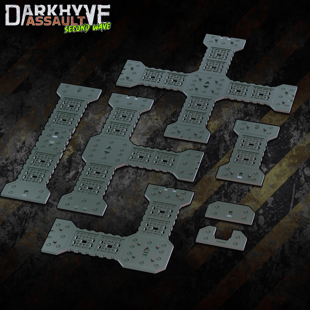 DarkHyve Assault: Second Wave - Gantries - Sci-Fi Grimdark Miniatures by Saucermen Studios, Wargame Scale 3D Printed