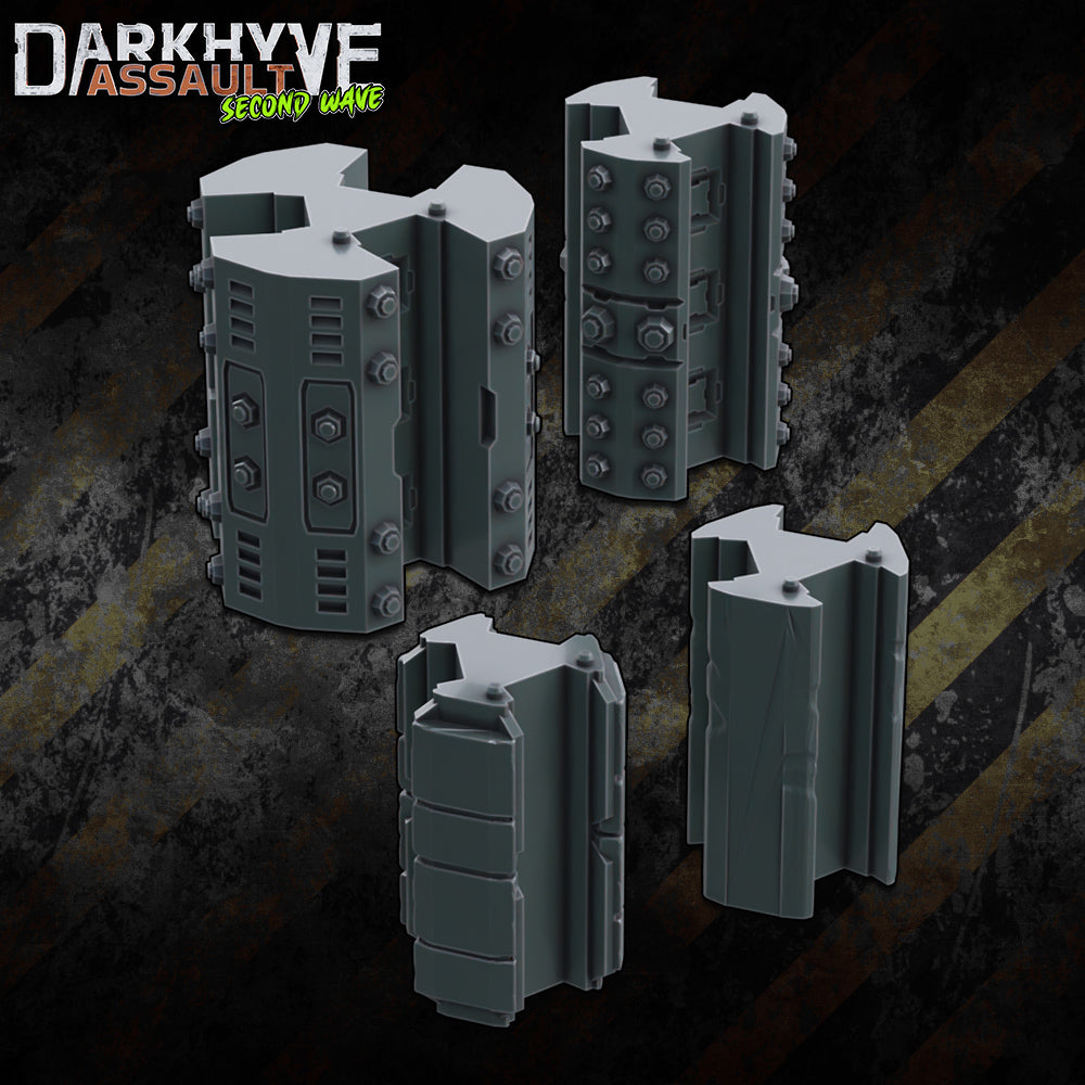 DarkHyve Assault: Second Wave - Tri-Junctions - Sci-Fi Grimdark Miniatures by Saucermen Studios, Wargame Scale 3D Printed