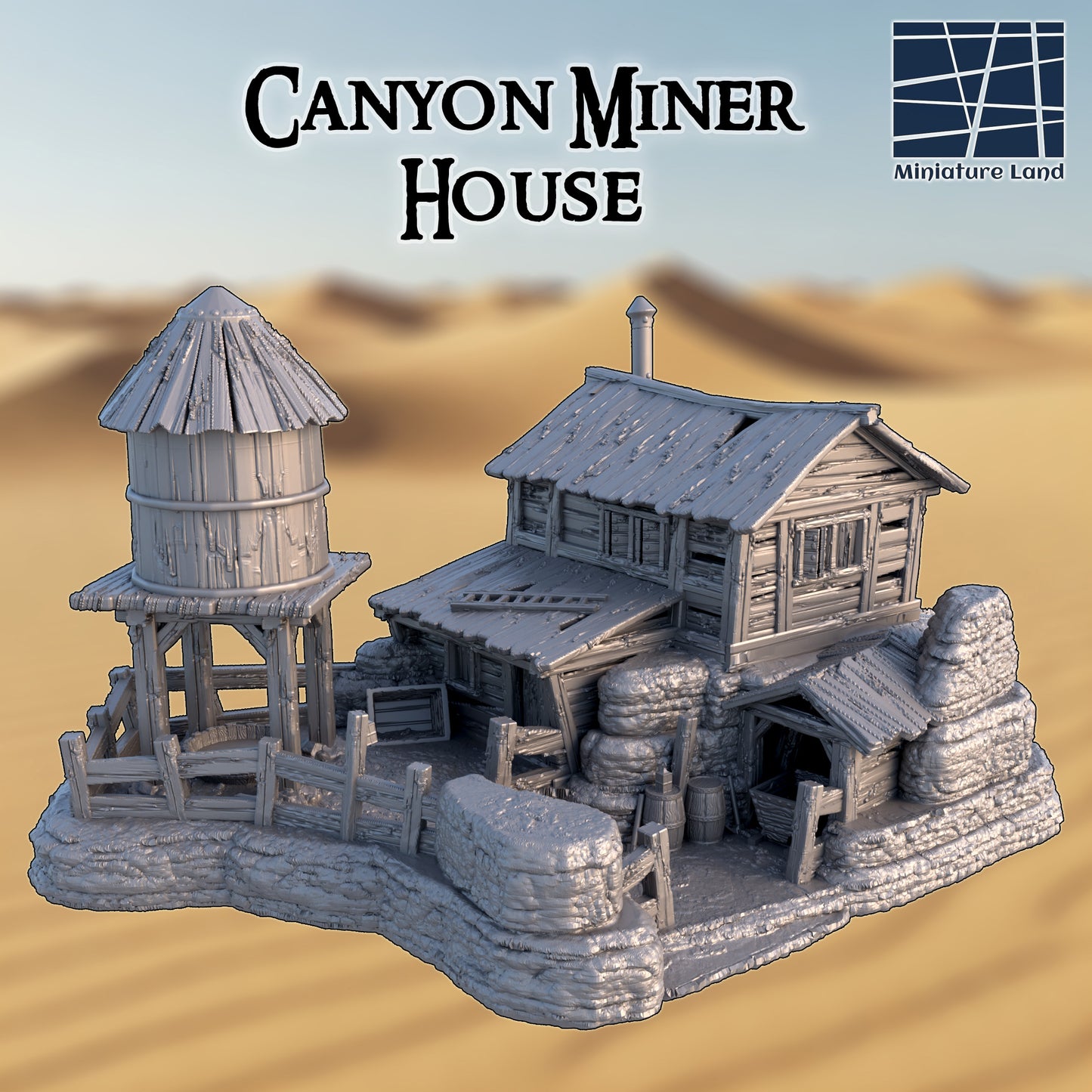 Dry Canyon House - Tabletop Terrain 28mm by MiniatureLand