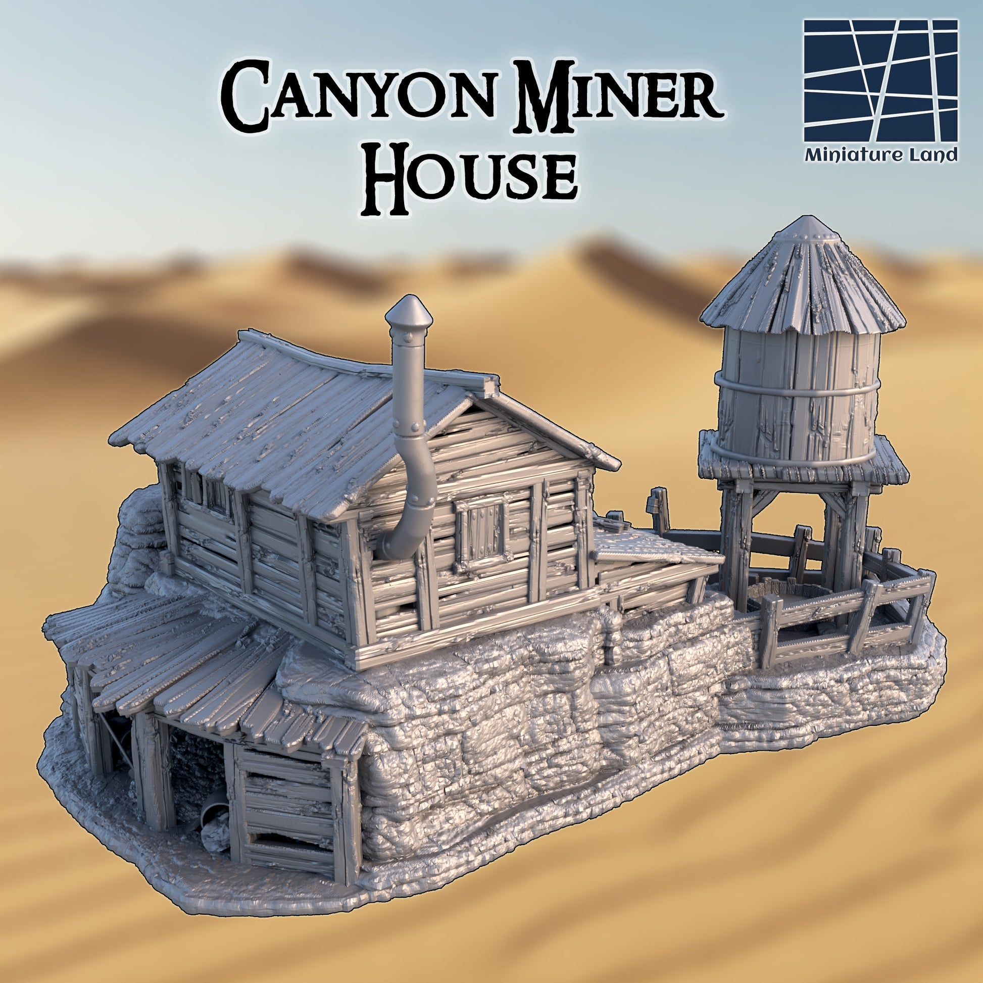 Dry Canyon House - Tabletop Terrain 28mm by MiniatureLand