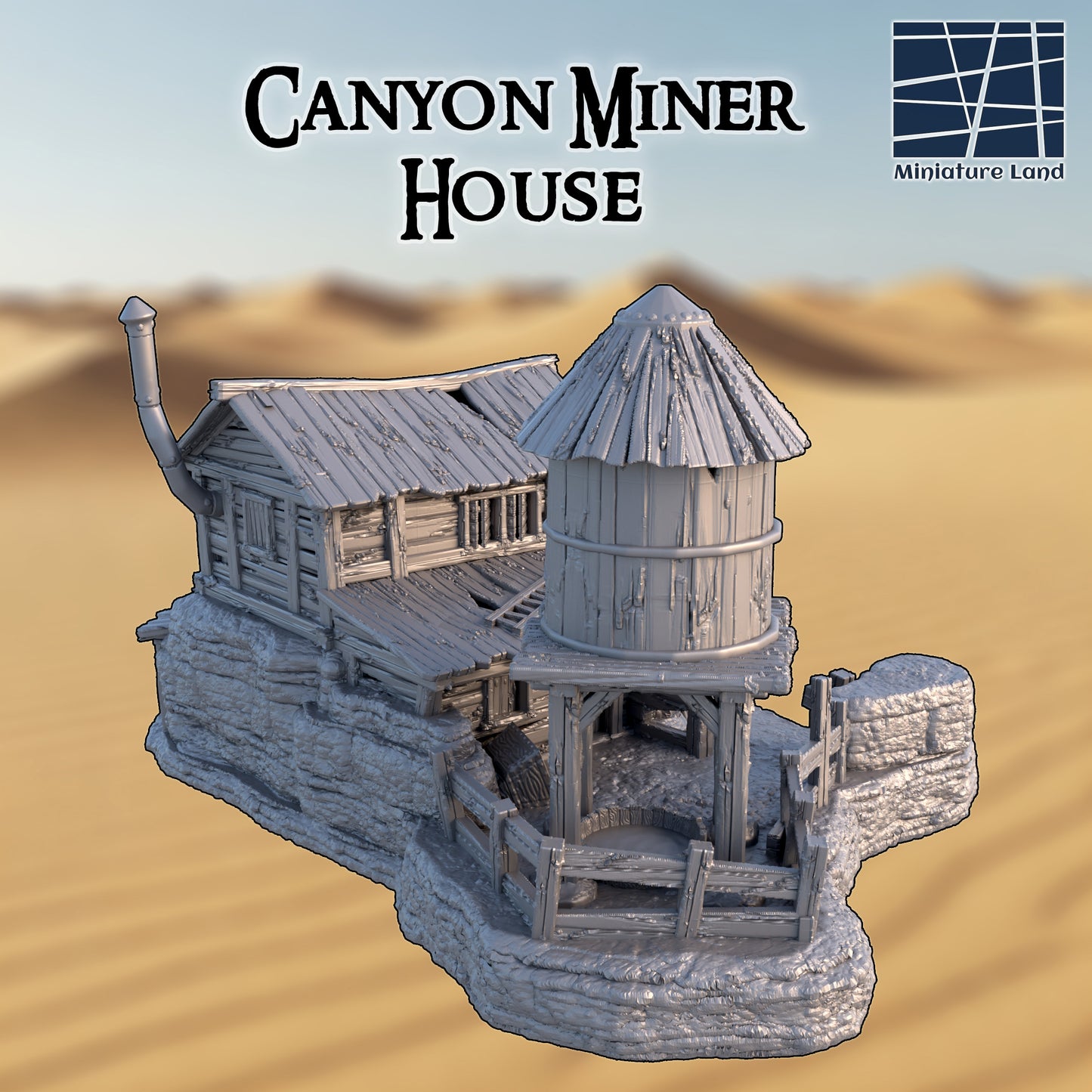 Dry Canyon House - Tabletop Terrain 28mm by MiniatureLand