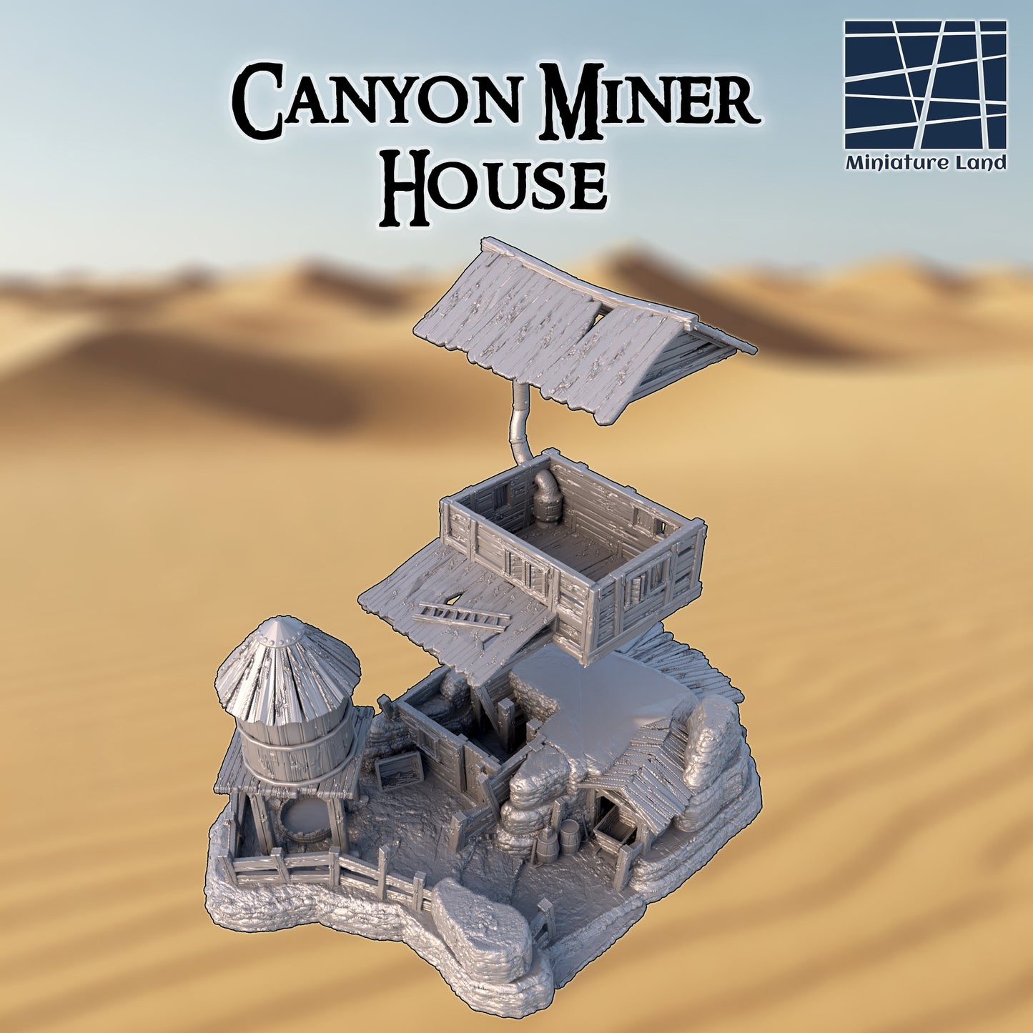 Dry Canyon House - Tabletop Terrain 28mm by MiniatureLand