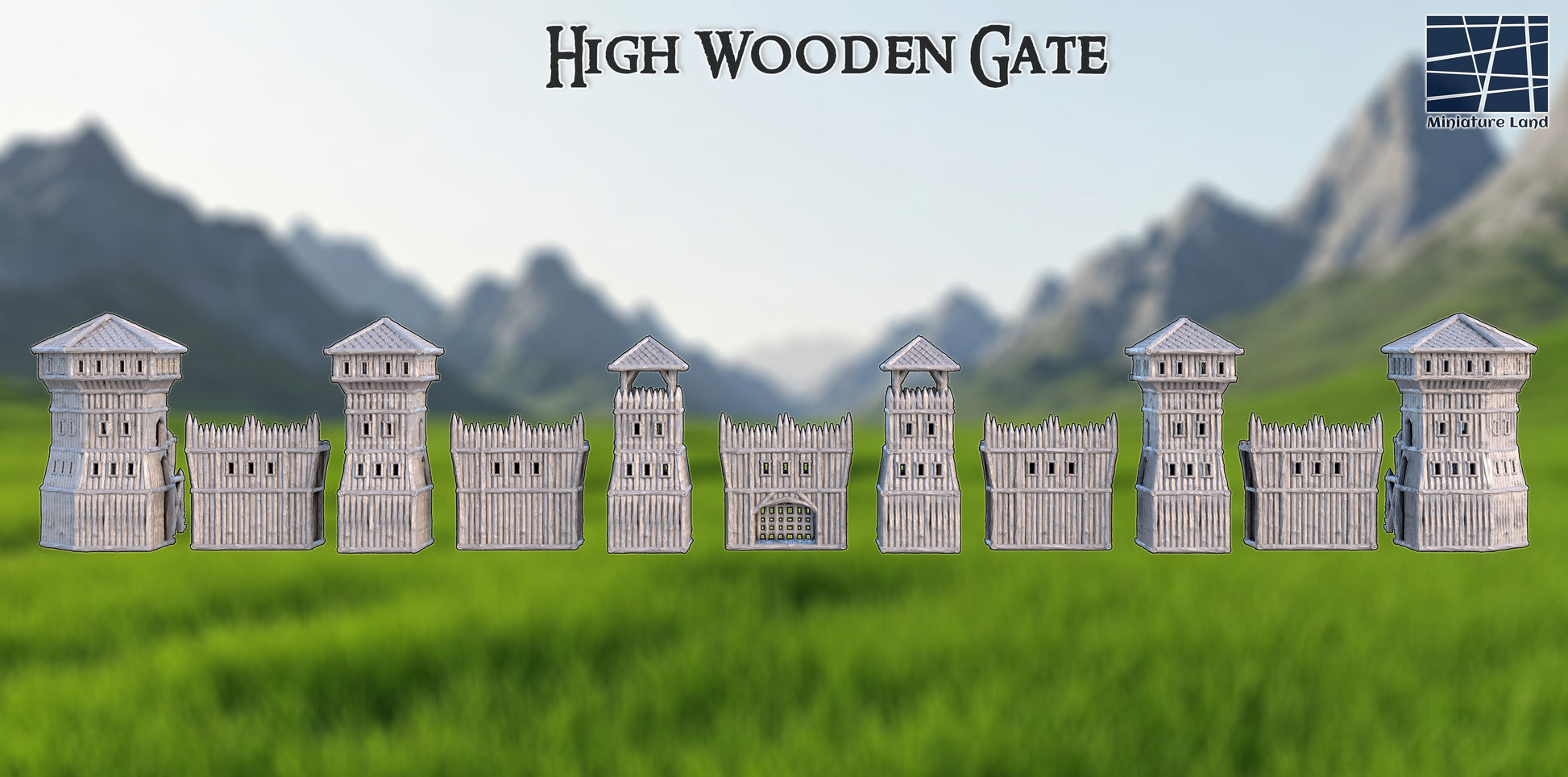 Modular Wooden Gate - Tabletop Terrain 28mm by MiniatureLand