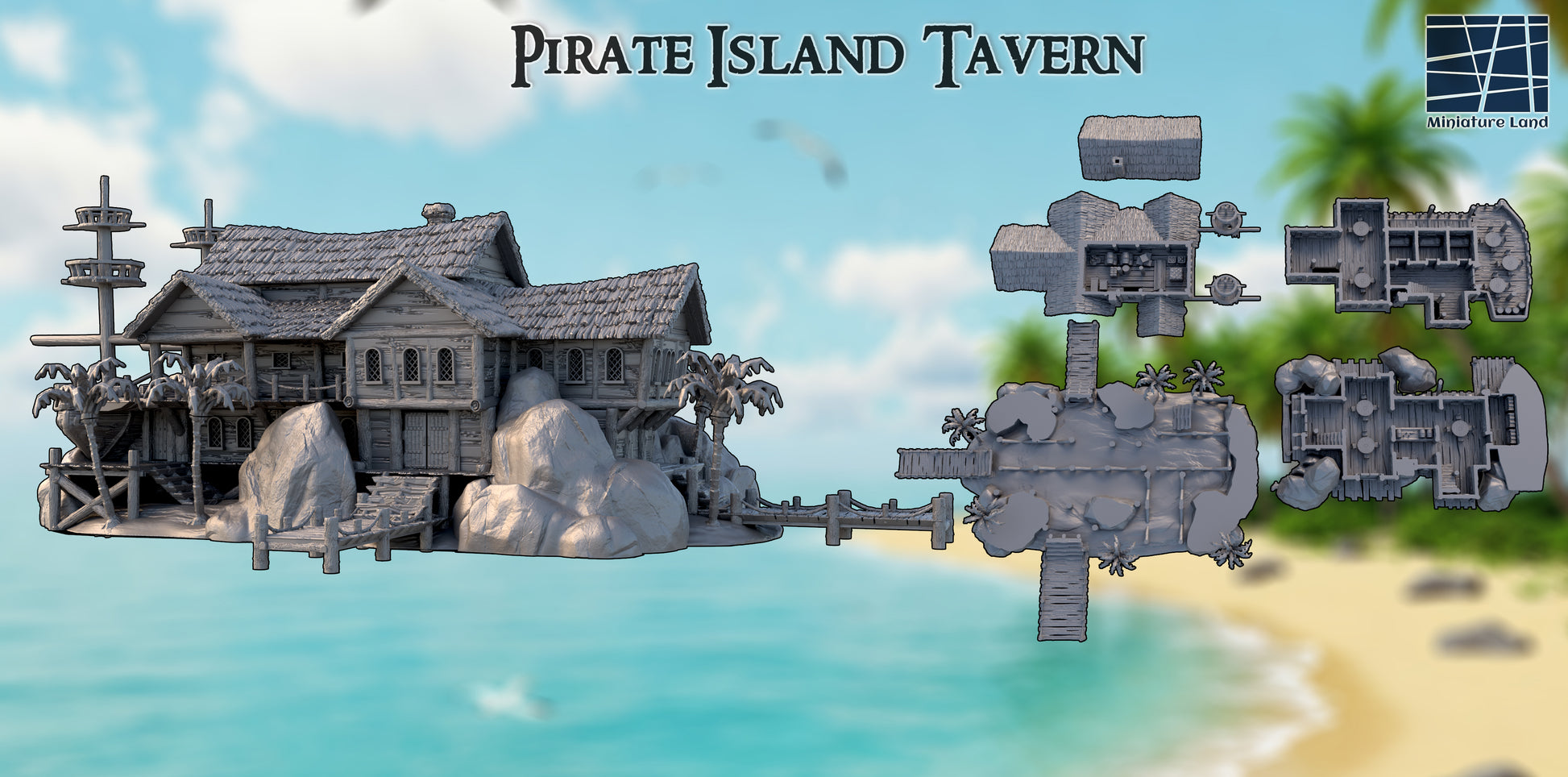 Island Tavern - Tabletop Terrain 28mm by MiniatureLand