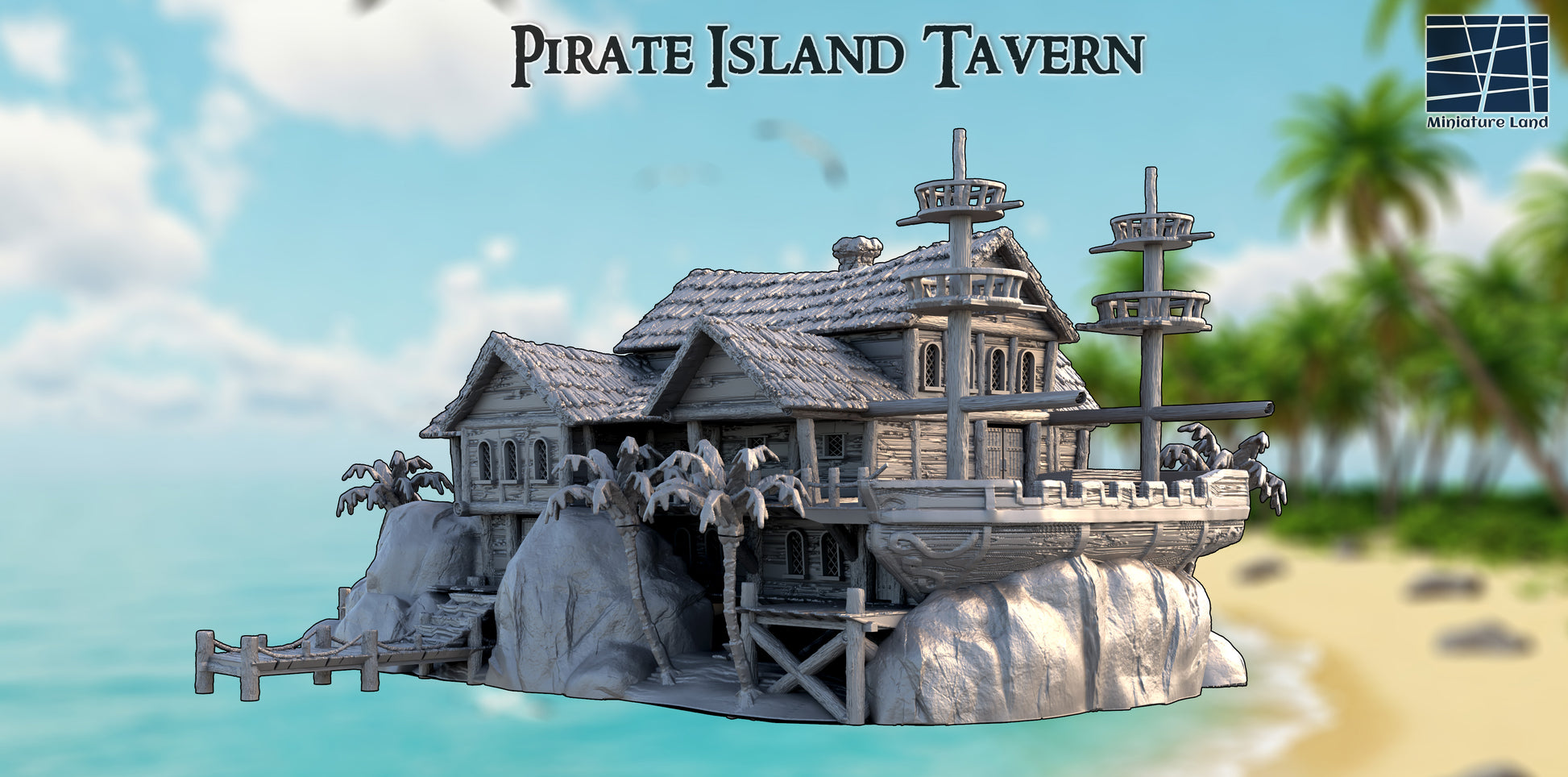 Island Tavern - Tabletop Terrain 28mm by MiniatureLand