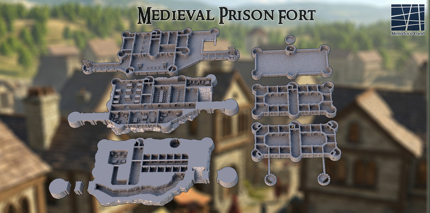 Medieval Prison Fort - Tabletop Terrain 28mm by MiniatureLand