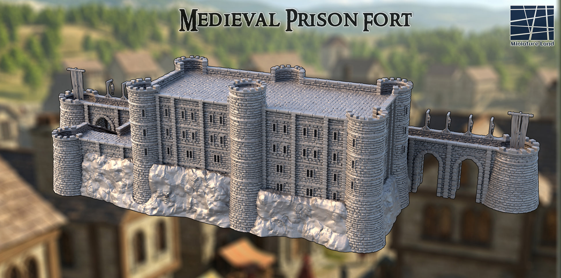 Medieval Prison Fort - Tabletop Terrain 28mm by MiniatureLand