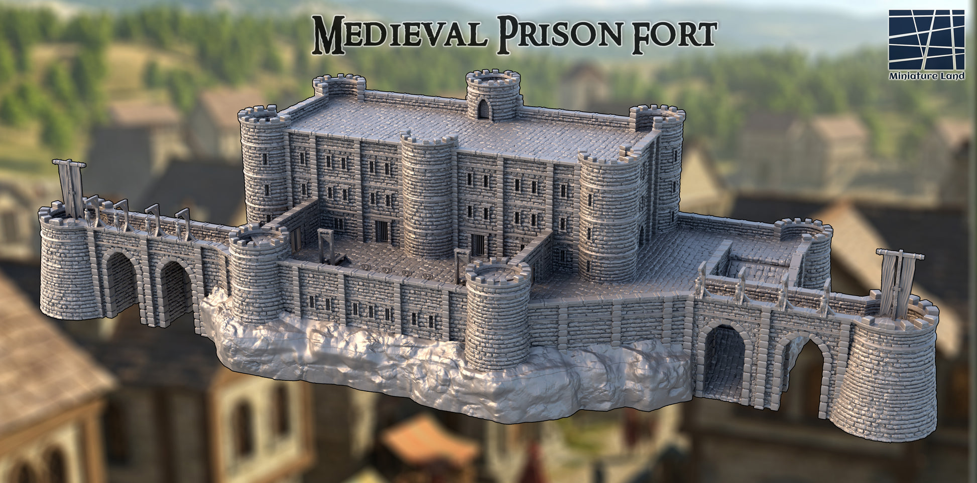 Medieval Prison Fort - Tabletop Terrain 28mm by MiniatureLand