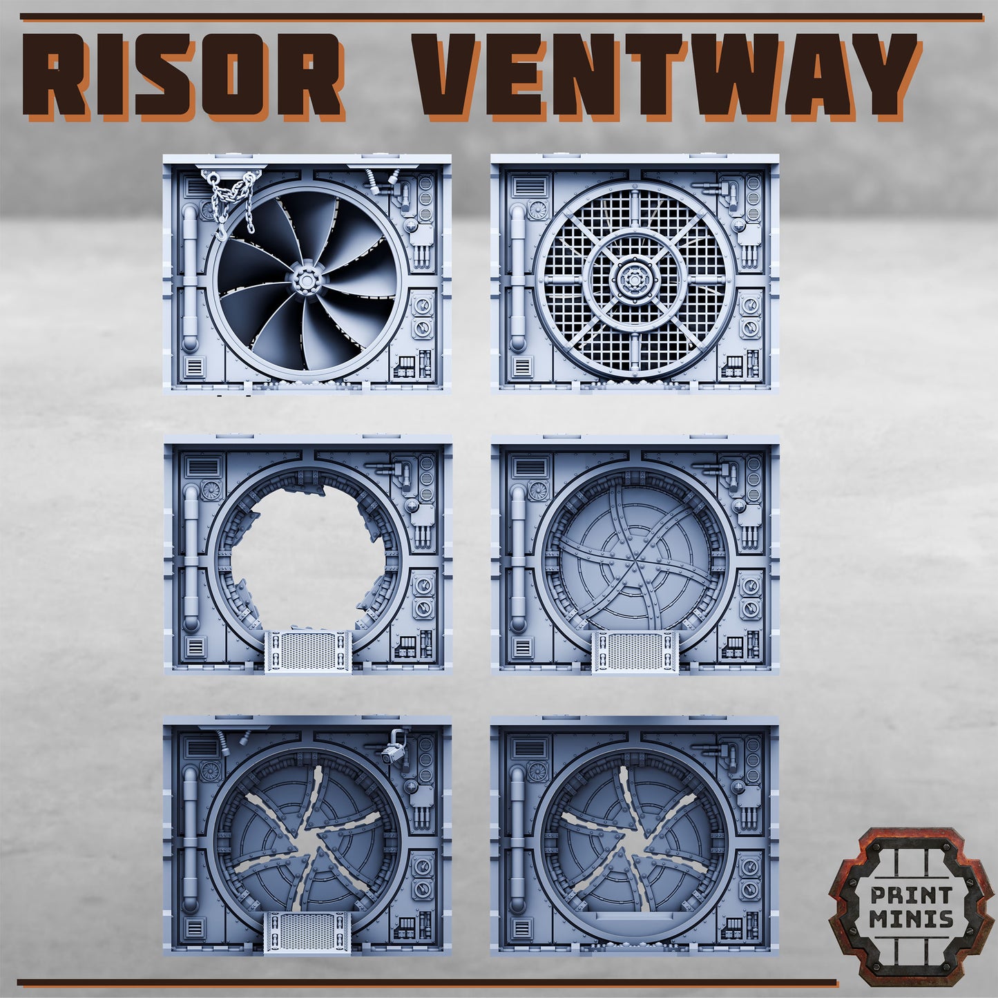 Giant Fan & Iris Door, Sci-Fi Grimdark Civilians by STATIONFORGE, Hive City Skirmish