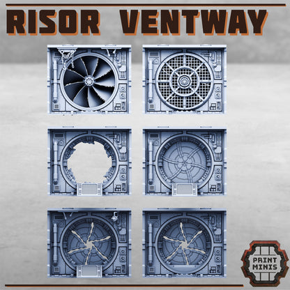 Giant Fan & Iris Door, Sci-Fi Grimdark Civilians by STATIONFORGE, Hive City Skirmish