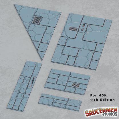 11th Edition Terrain Footprint Templates (Ruins Theme) - Sci-Fi Grimdark Miniatures by Saucermen Studios, Wargame Scale 3D Printed - photo 2