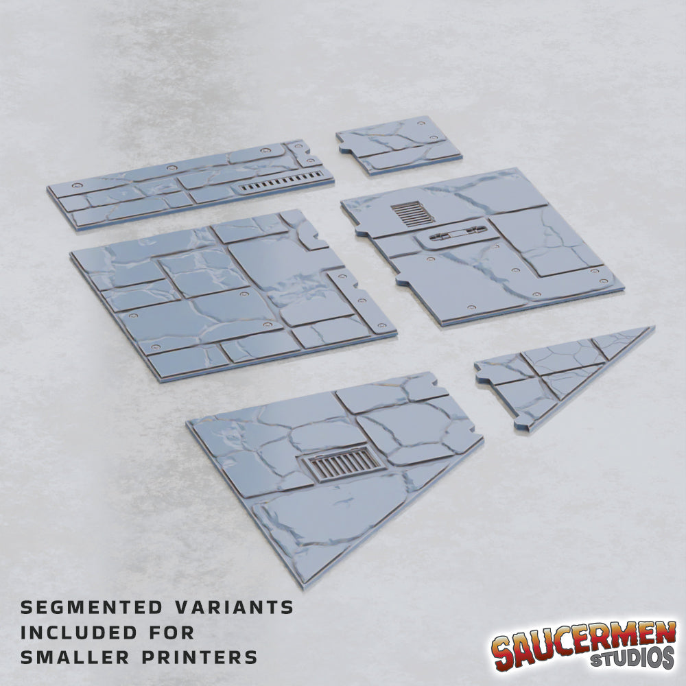 11th Edition Terrain Footprint Templates (Ruins Theme) - Sci-Fi Grimdark Miniatures by Saucermen Studios, Wargame Scale 3D Printed - photo 3